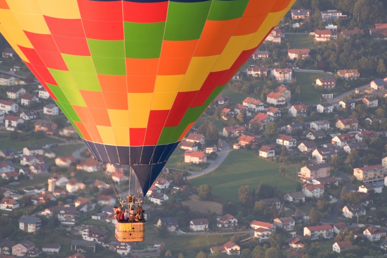 Blick auf fliegenden Ballon