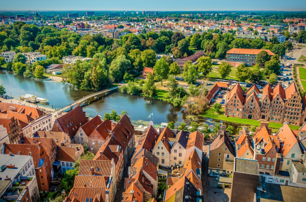 Ballonfahrt Schleswig-Holstein, Lübeck von oben