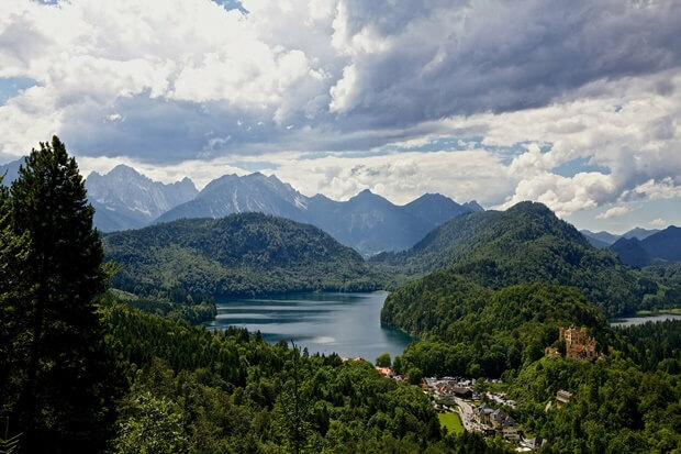 Ballonfahrt Bayern, Blick auf die Alpen