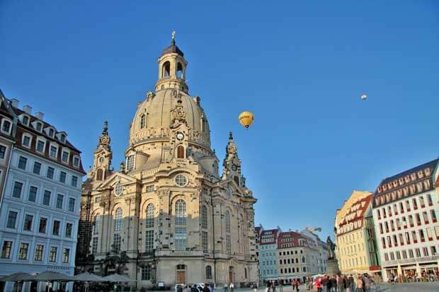 Ballonfahrt Dresden Blick auf die Frauenkirche