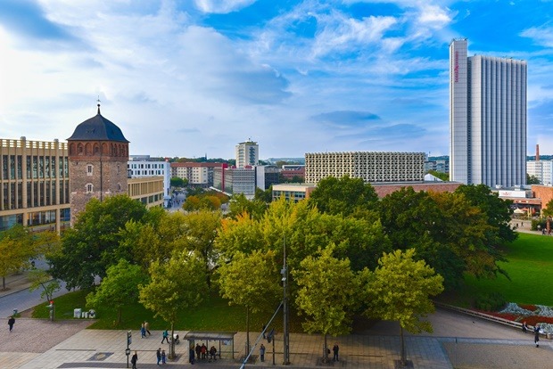 Ballonfahrt Chemnitz Blick über die Stadt