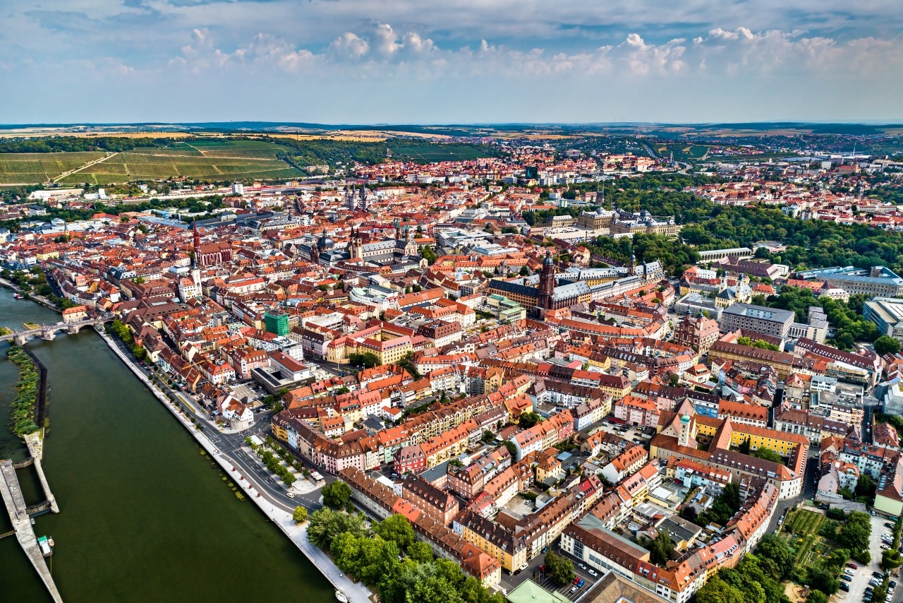 Blick auf Würzburg von der Festung Marienberg