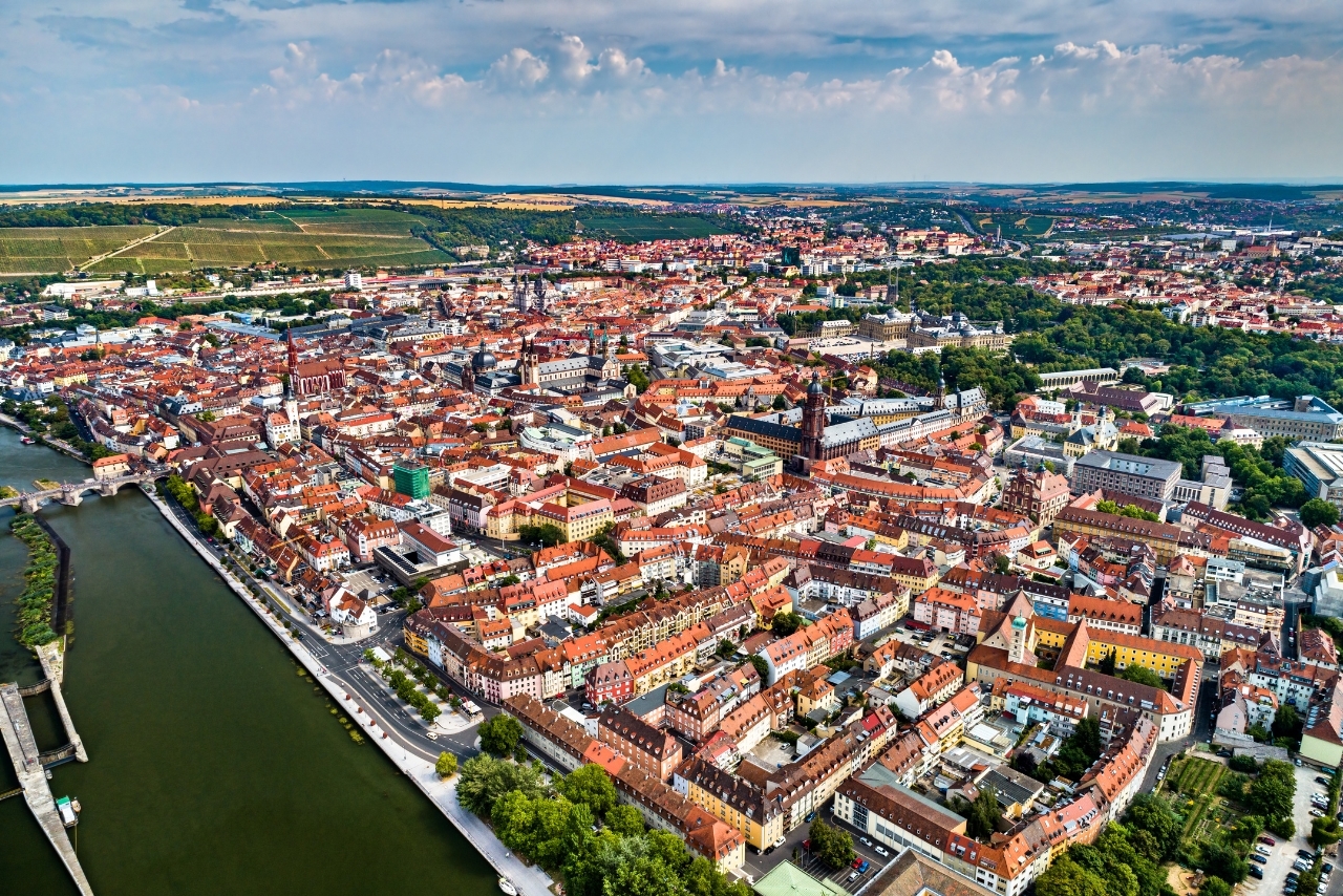 Blick auf Würzburg von der Festung Marienberg