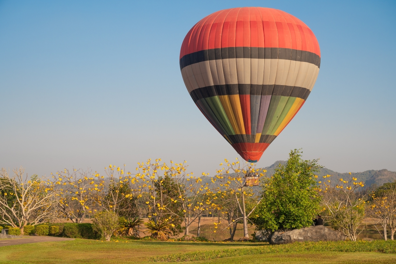 Landung eines Heißluftballons