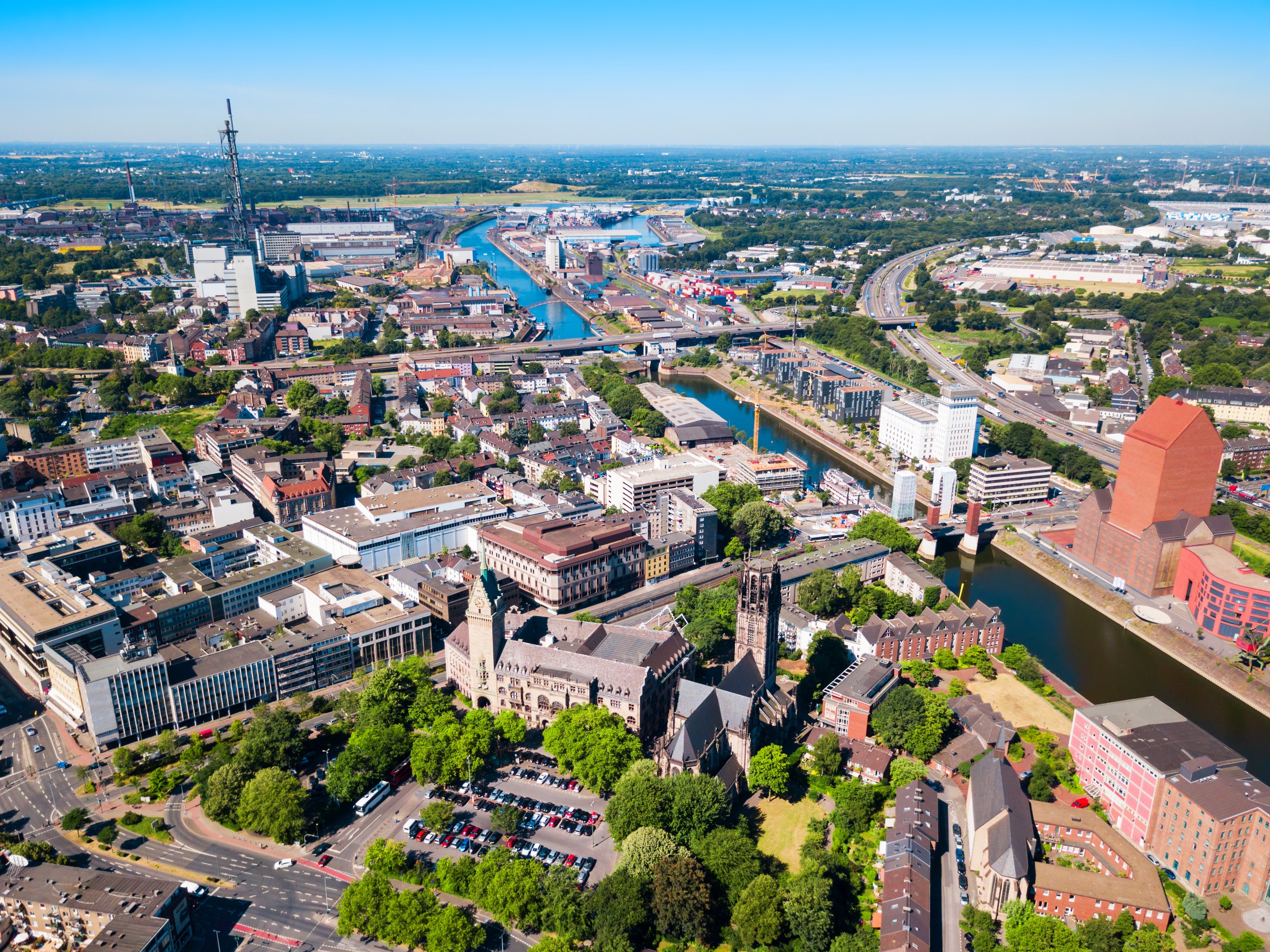Blick auf Duisburg von oben